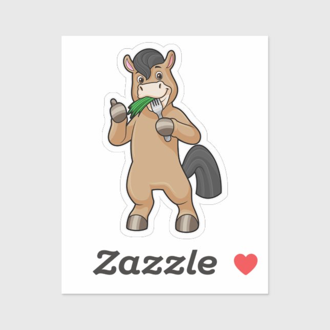 Horse at Eating Vegan Aufkleber (Blatt)