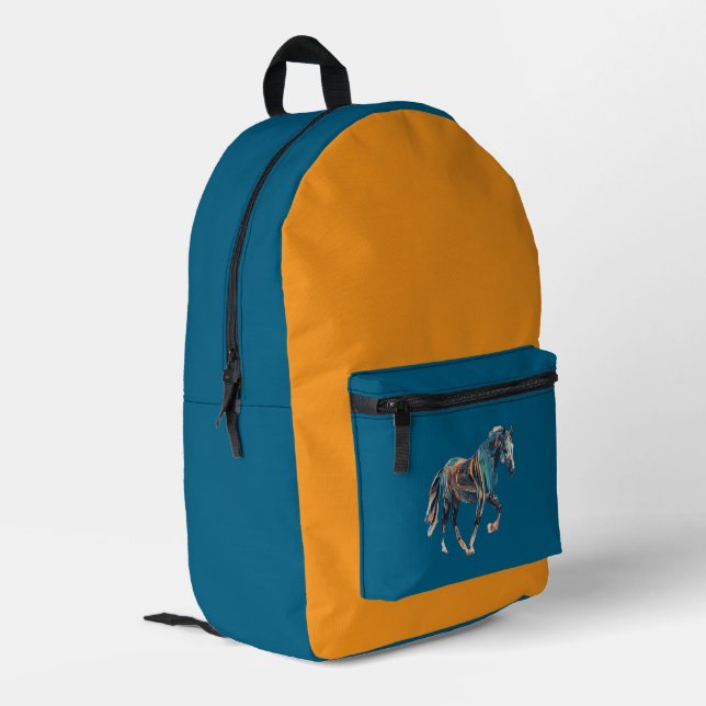 Horse Backpack/Bag Bedruckter Rucksack (Rückseitige Ecke links)