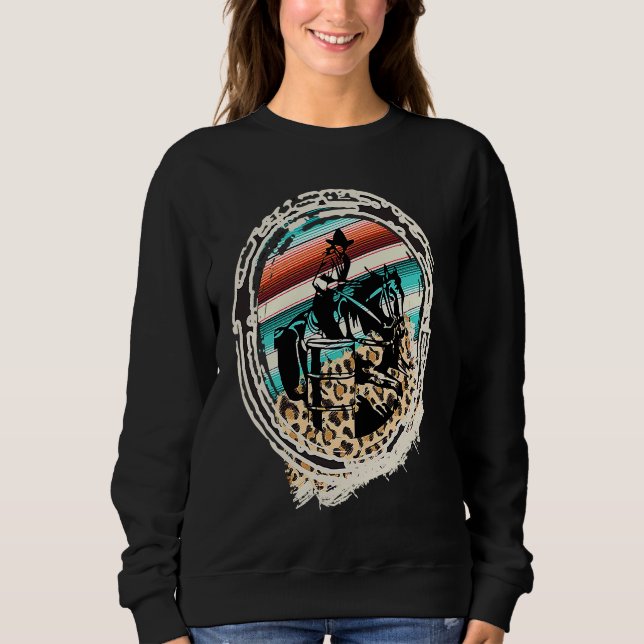 Horse Barrel Racing  Serape Leopard Sweatshirt (Vorderseite)
