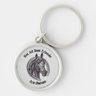 Horse Best Friend Vintage Sketch Horseshoe Animal Schlüsselanhänger