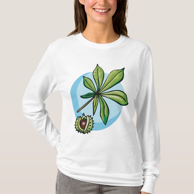Horse Chestnut Leaf and Conker T-Shirt (Vorderseite)