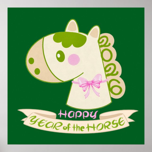Horse Chinese New Year 2026 Cute Lucky Poster (Vorne)