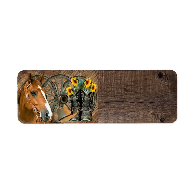 Horse Cowboy Boots Wagon Wheel Sunflowers Western (Vorne)