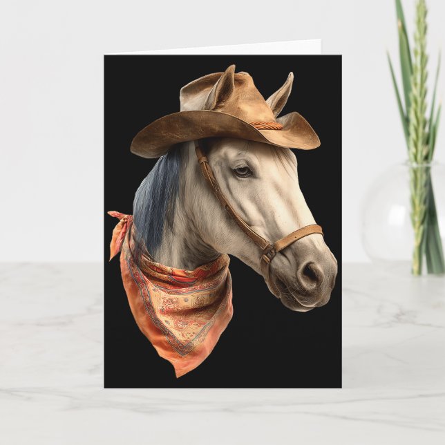 Horse Cowboy Equestrian Riding Funny Graphic  Karte (Vorderseite)