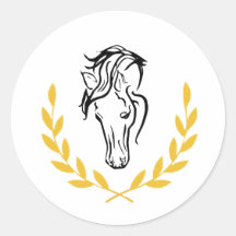 Horse Crest Wedding Seal-Equestrian Laurel Design