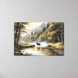 Horse Crossing the River Leinwanddruck