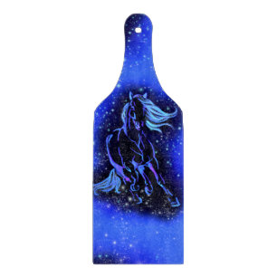 Horse Cutting Board Running In Blue Starry Night Schneidebrett