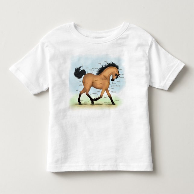 Horse Educational Equine Anatomie Kleinkind T-shirt (Vorderseite)