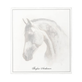 Horse Equestrian Lusitano Elegant Custom Name Notizblock