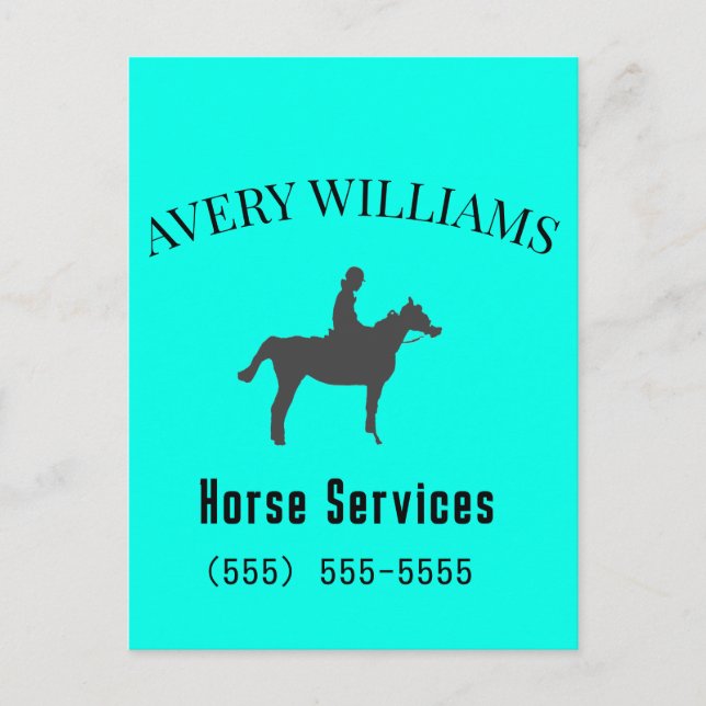 Horse Equine Business Stationary Postcard Postkarte (Vorderseite)