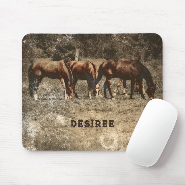 Horse Farm Vintage Country Rustic Western Mousepad (Mit Mouse)