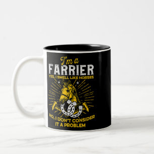 Horse Farrier Hero Horseshoe Hoof Trimming Equine Zweifarbige Tasse
