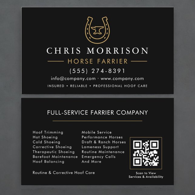 Horse Farrier QR Code Visitenkarte (Von Creator hochgeladen)