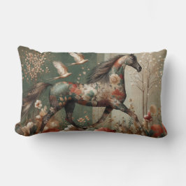 Horse Floral Harlequin Decor Cushion Lendenkissen