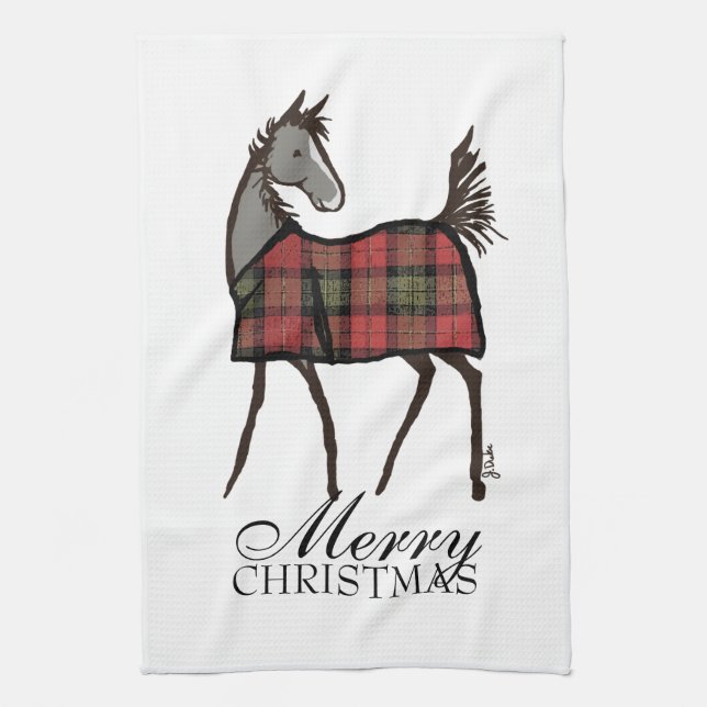 Horse Fossil mit Blanket Weihnachten Handtuch (Vertikal)