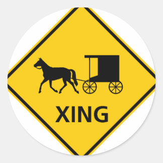 Horse-gezeichnet Autobahnzeichen Runder Aufkleber