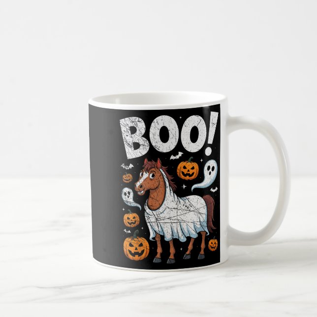 Horse Ghost Costume Funny Equestrian Horses Lover  Kaffeetasse (Rechts)
