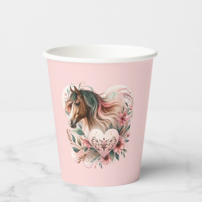 Horse Girl Birthday Pappbecher (Vorderseite)