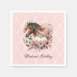 Horse Girl Birthday Serviette