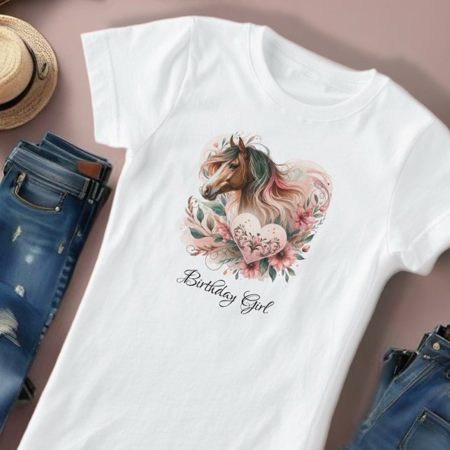 Horse Girl Birthday T-Shirt (Enjoy this beautiful design!)
