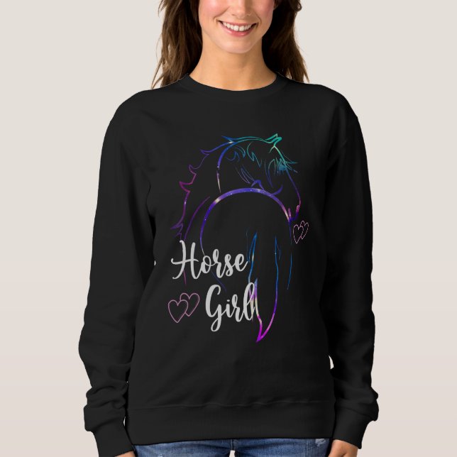 Horse Girl Love Horses Riding Horseback Riding Kid Sweatshirt (Vorderseite)