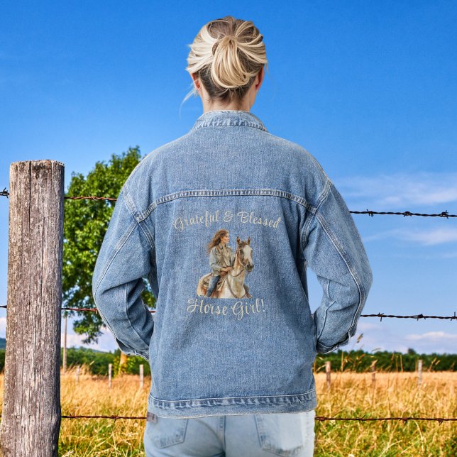 Horse Girl Personalize Jean Jeansjacke (Von Creator hochgeladen)