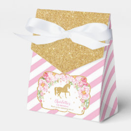 Horse Gold Glitzer Pink Floral Vielen Dank zum Geb Geschenkschachtel