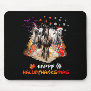 Horse Halloween und frohe Weihnachten Frohe Hallot Mousepad