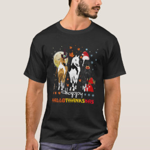 Horse Halloween und frohe Weihnachten Frohe Hallot T-Shirt