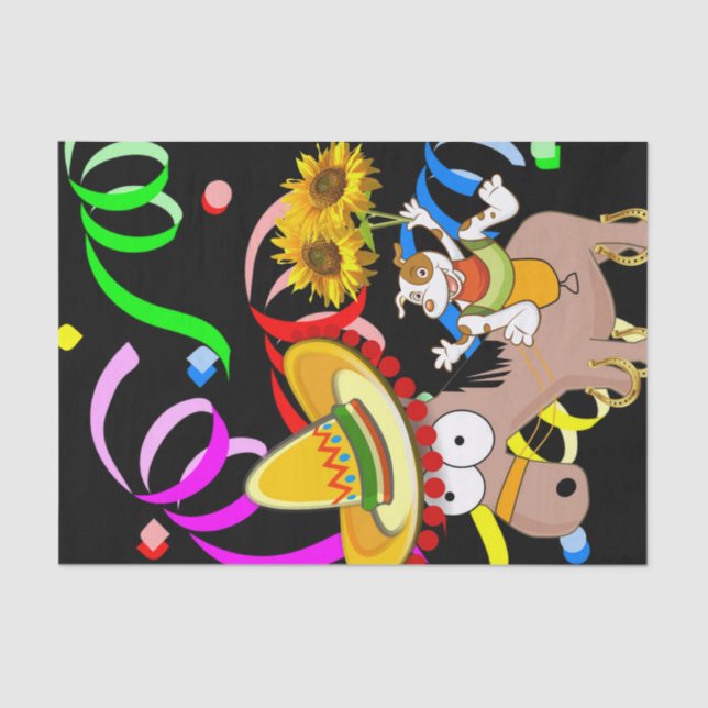 Horse Happy Birthday Tissue Paper Seidenpapier (Vorderseite)