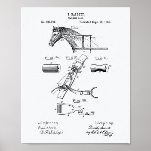 Horse Harness Loop 1885 Weißbuch zum Thema Patentk Poster