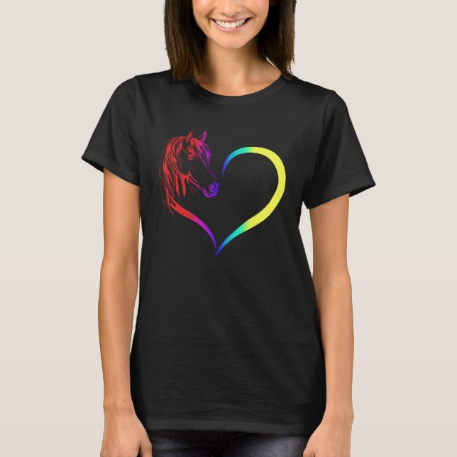 Horse head with Heart for Horse Riders and Equestr T-Shirt (Vorderseite)