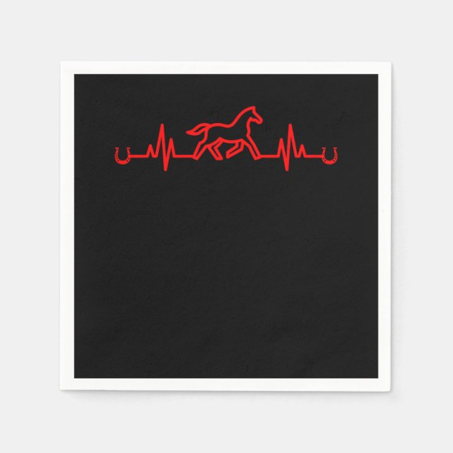 Horse Heartbeat Horseshoe Stable Equestrian Gift Serviette (Vorderseite)