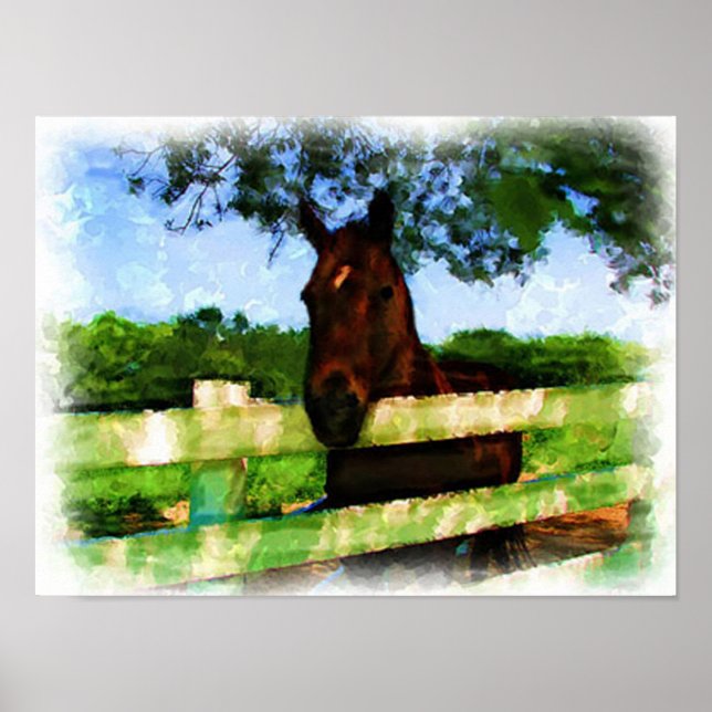 Horse Hello Watercolor Poster (Vorne)