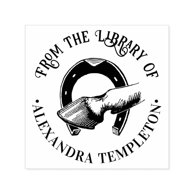 Horse Hof Horseshoe Bibliotheksname Permastempel (Design)