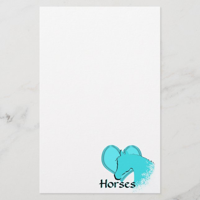 Horse III (aqua) Briefpapier (Vorderseite)