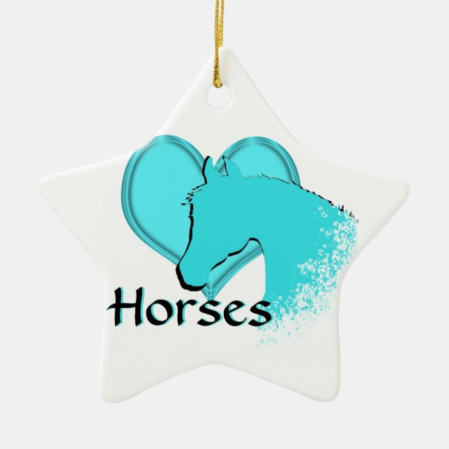 Horse III (aqua) Keramikornament (Vorne)