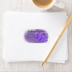 Horse III Urlaub (Lila Pferd/Herz) Adressaufkleber