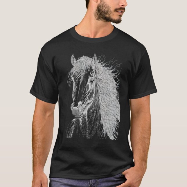 Horse illustration Gift for Horseback Riding Horse T-Shirt (Vorderseite)