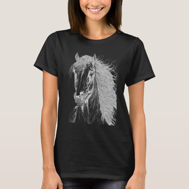 Horse illustration Gift for Horseback Riding Horse T-Shirt (Vorderseite)