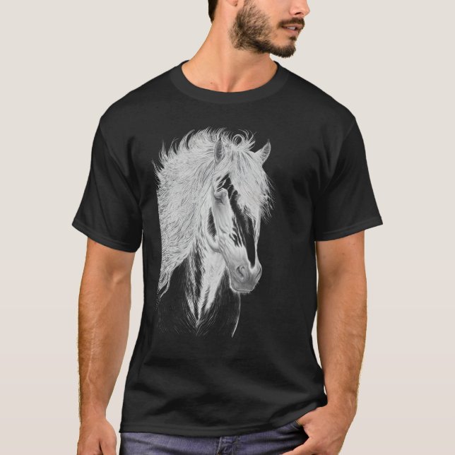 Horse illustration Gift for Horseback Riding Horse T-Shirt (Vorderseite)