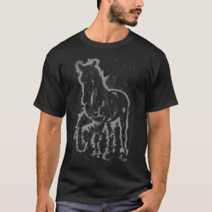 Horse Illustration Reiten auf einer Rodeo-Karte T-Shirt