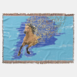 Horse in Motion Abstract Digital Art Throw Blanket Decke