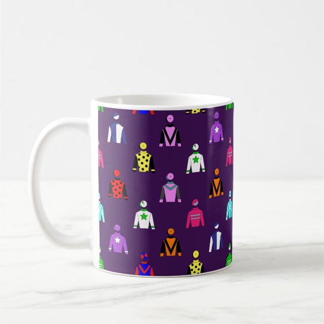Horse Jockey Silks Pattern Kaffeetasse (Links)