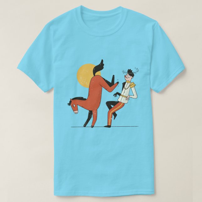 Horse Kicking Jockey T - Shirt (Design vorne)