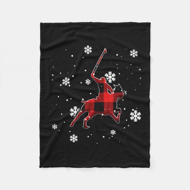 Horse Lo Plaid Christmas  Fleecedecke (Vorderseite)