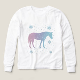Horse Long Sleeve Shirt Girls– Winter Horse 