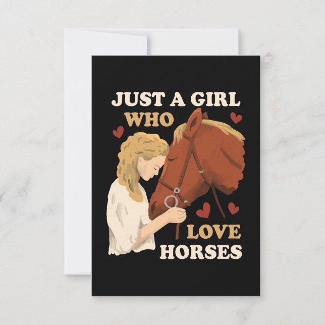 Horse Lover A Girl Who Loves Horses Dankeskarte (Vorderseite)