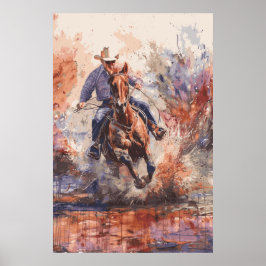 Horse Lover Cowboy Western Art Poster