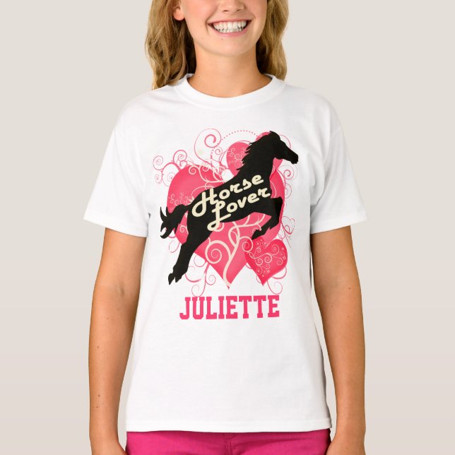 Horse Lover Personalisiert Juliette T-Shirt (Vorderseite)
